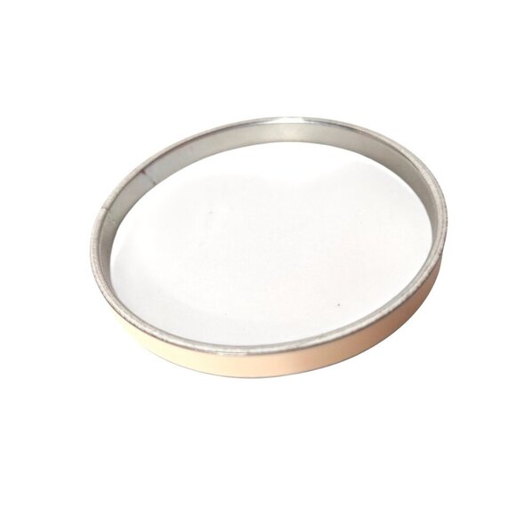 Vintage Cream Enamel Silver Tone Bangle Bracelet - Picture 2 of 4